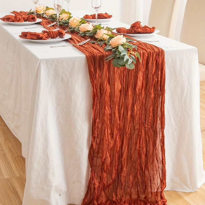 MOSS GREEN 10 ft Cheesecloth EXTRA LONG TABLE RUNNER - Cotton