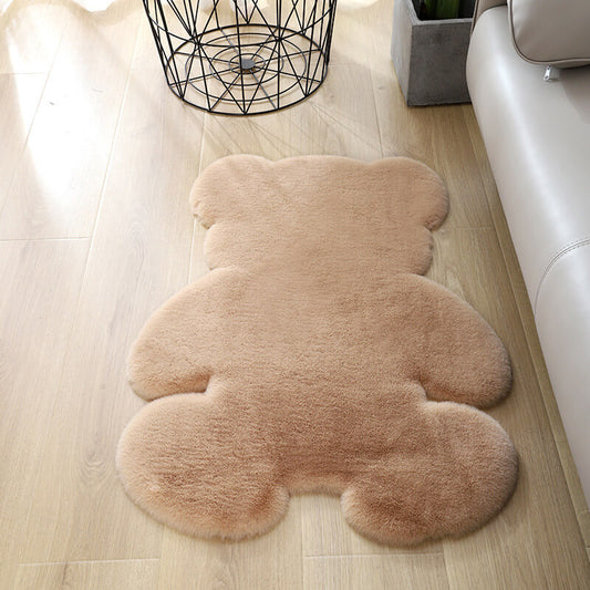 Cute Bear Shaped Faux Fur Rug