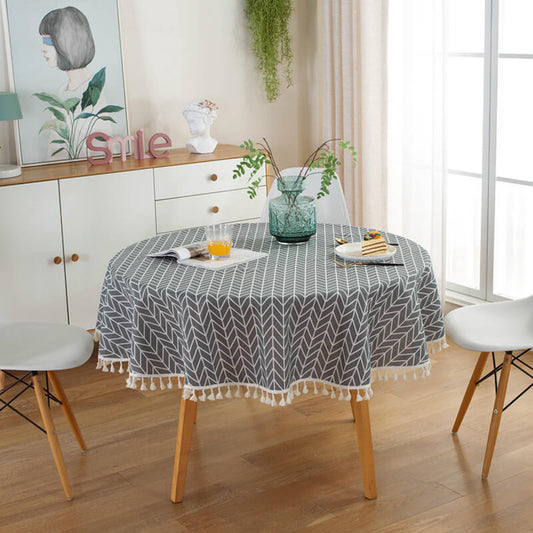 Gray Arrows Pattern Round Tablecloth
