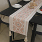 Pink Cotton Linen Cherry Blossom Table Runner with Tassels