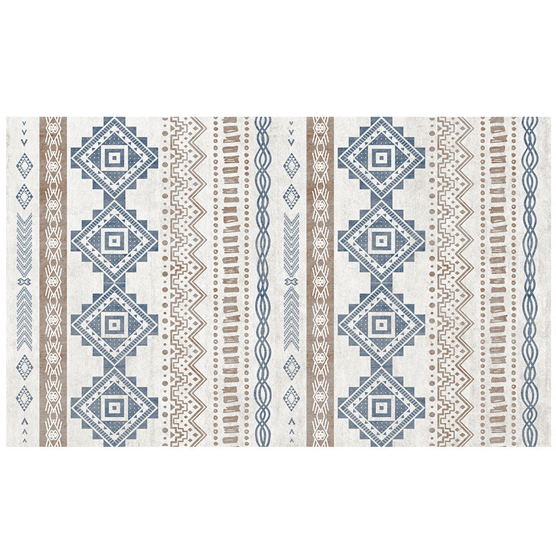 Blue Quadrangular Corrugated Rugs