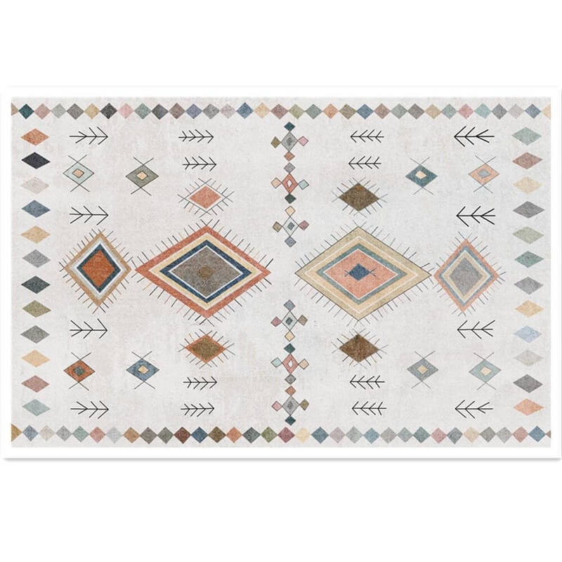 Colorful QuadrilateralImitation Cashmere Rug