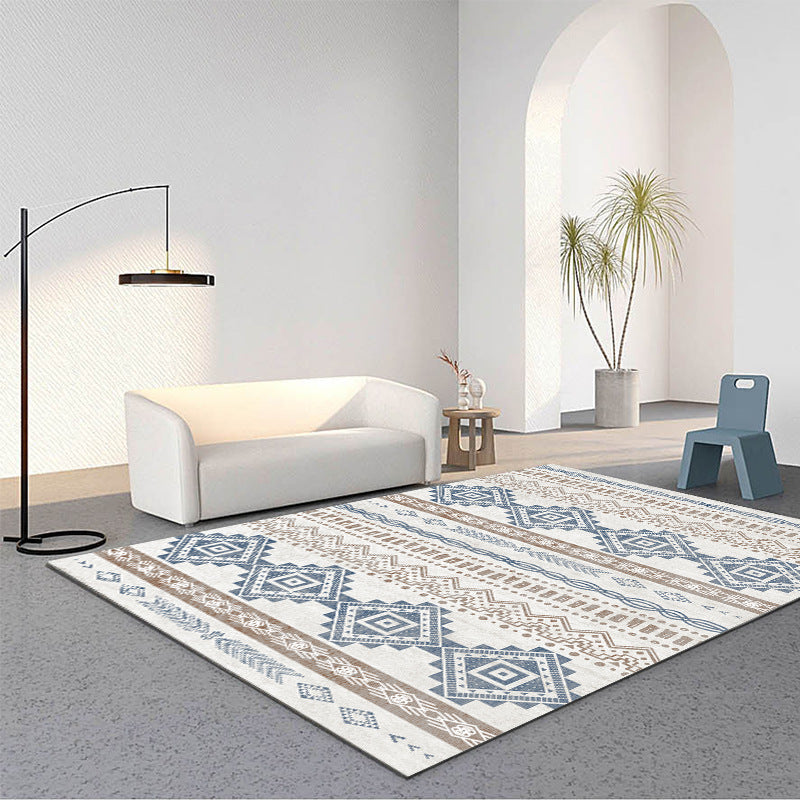 Blue Quadrangular Corrugated Rugs