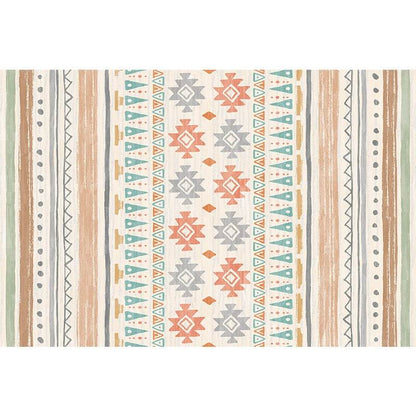 Fresh Pattern Cotton Linen Boho Bedside Rug